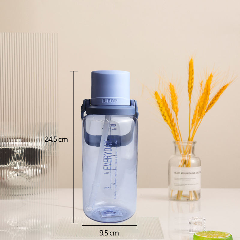 1100Mml 1.1L Big Capacity Leakproof Motivational Plastic Fitness Sports Water Drink Bottle