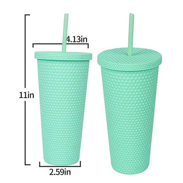 Direct Sales Reasonable Competitive Price Cute Novelty Tumbler Mugs Green With Straw