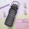 2L 64 oz Half Gallon Bpa Free Plastic Sports Motivational Water Bottle With Time Marker Sleeve and Strap