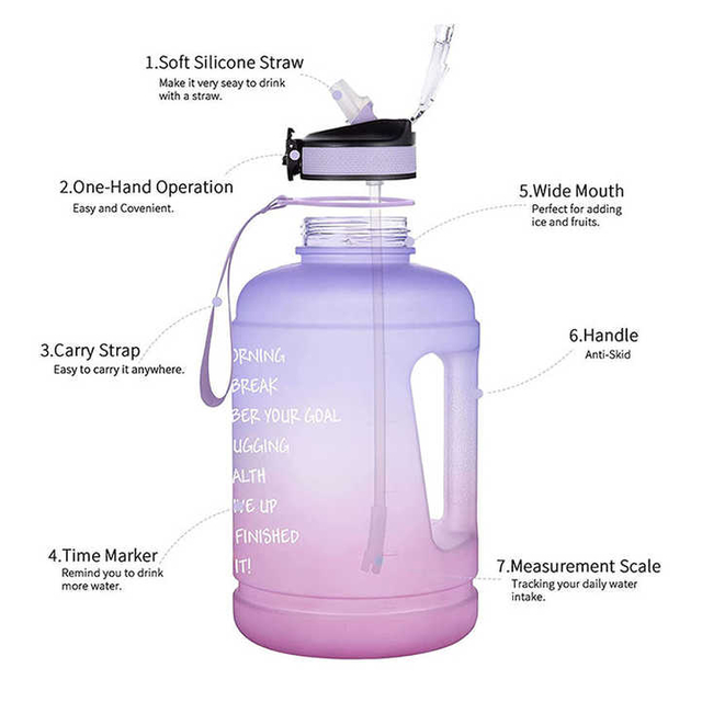 Wholesale Garrafa De Agua Para Academia Botella Para Deportista Hot Selling 1 Gallon Water Bottles Bpa Free Bottles