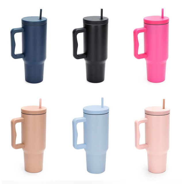 40oz Minimalist Vacuum Insulated Stainless Steel 304 Wine Coffee Tumbler Cups Mug With Handle