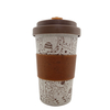 14OZ BPA Free Custom Wheat Straw Portable Coffee Mugs Bamboo Fiber Coffee Cup with Lid and Sleeve