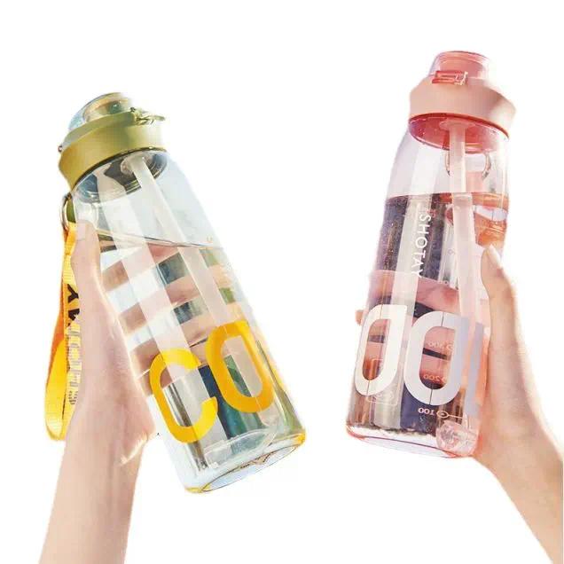 Customisable 1Liter 1L 1000 Ml Drink Bottle Sports Plastic Water Bottle With Straw