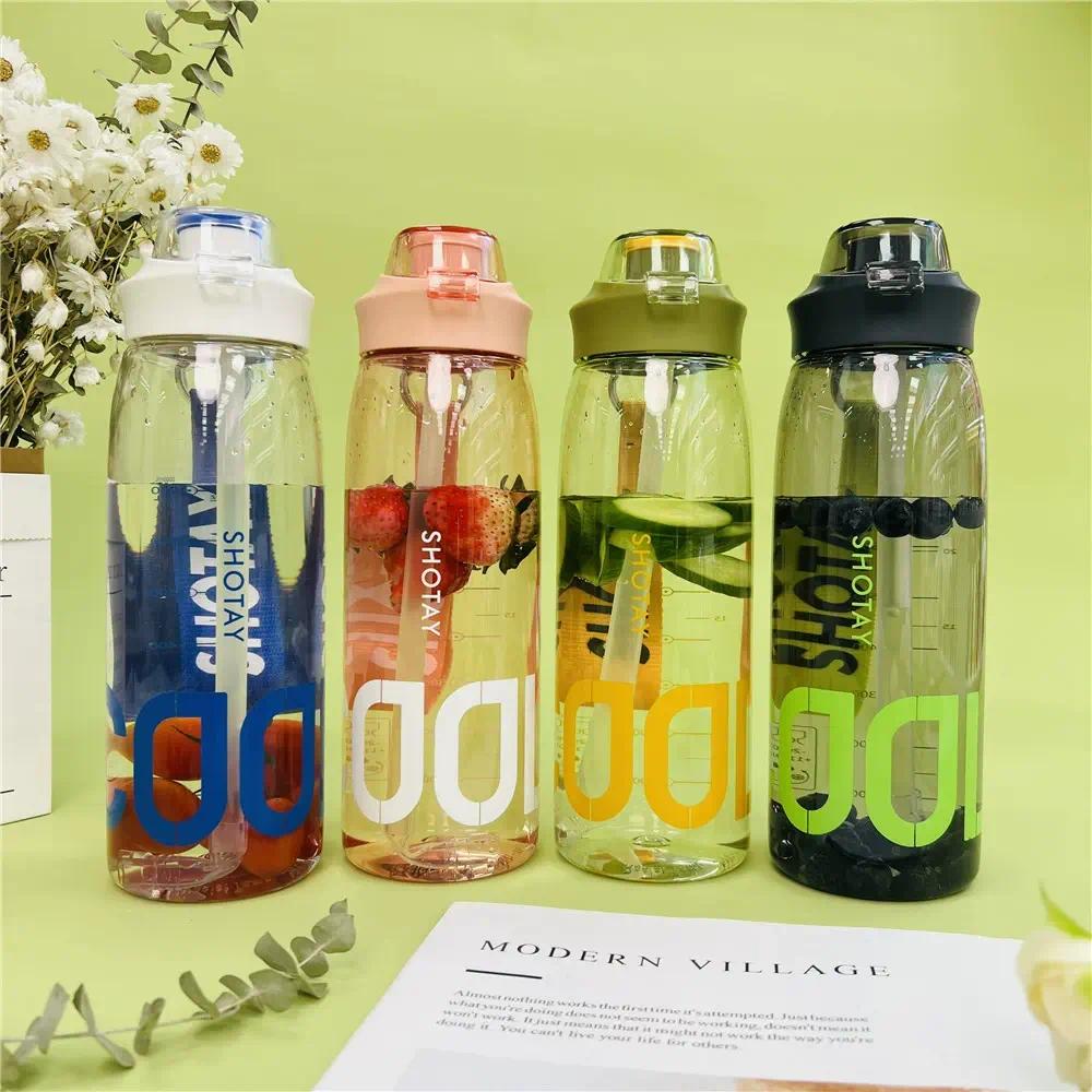 Customisable 1Liter 1L 1000 Ml Drink Bottle Sports Plastic Water Bottle With Straw