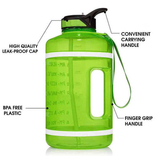 128 Oz Botellas Deportivas De Plastico Workout Sport Plastic Motivational Water Bottle With Time Marker