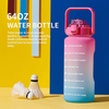 BPA Free Motivational Water Bottle With Time Marker Leakproof Half Gallon Water Bottle With Handle