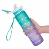 32oz BPA Free Sport Gym Time Maker Motivational Plastic Water Bottle With Fruit Infuser