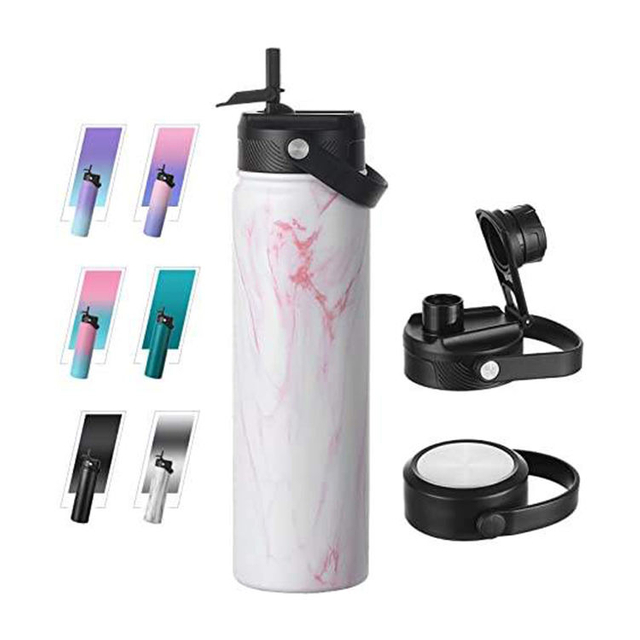 24Oz 24-Oz 24 Oz Edelstahl Trinkflasche Stainless Steel Vacuum Sports Water Bottle Keep Cold 24Hrs