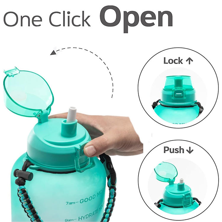 Botellas De Agua 2 Lts Botella Motivacional 2000Ml Modern Promotion Plastic 2 Litter Water Camping Bottle