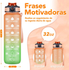 Hot Sale 1L 32 OzCustom Plastic Straw Strainer Filter Gym Sports BPA Free Tritan Motivational Water Bottle