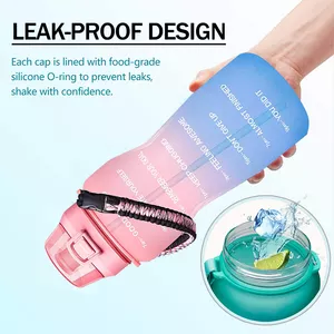 Gradient 64 oz Sports Water Bottle Girls Wholesale Plastic Reusable Plastic Water Bottle With Straw and Lid