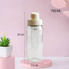 750Ml Customized Custom Outdoor Clear Transparent Spout Fruit Infuser Plastic Gym Sports Water Drink Bottle