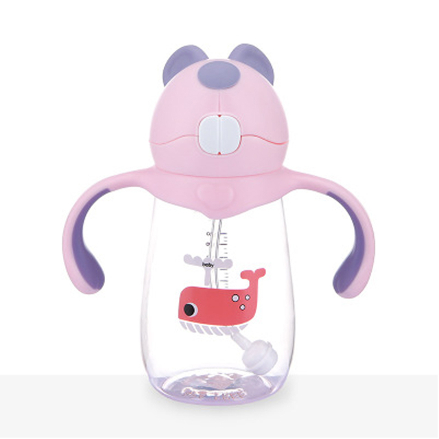 2023 Bpa Free Baby Toddler Plastic Drinking Water Bottle With Straw and Handle