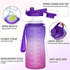 Wholesale 2 Liter Large Capacity Gallon Fitness Sports Motivational Plastic Water Bottle with Time Marker and Straw
