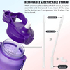 Wholesale 2 Liter Large Capacity Gallon Fitness Sports Motivational Plastic Water Bottle with Time Marker and Straw