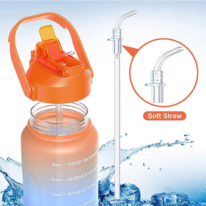 Garrafa Agua 2.2L Botella De Agua 2.2Lt Half Gallon Soft Touch Water Bottle for Girls Stylish With Straw Bottles