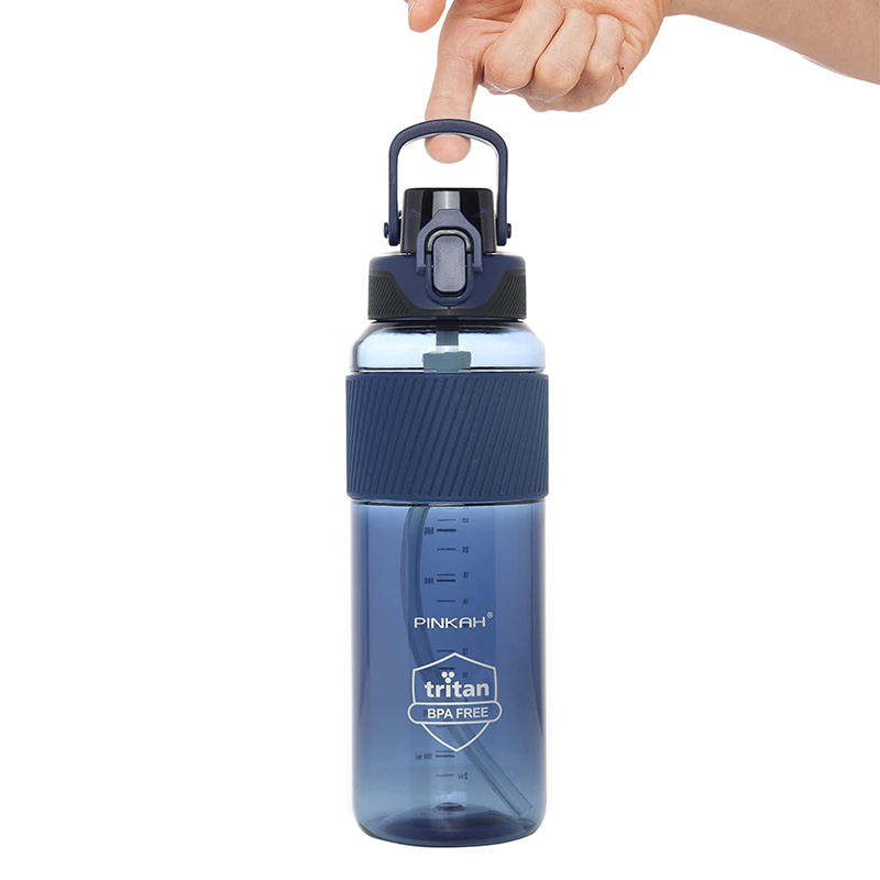 Wholesale 1000 Ml 32Oz Straw Lid Transparent Motivational Tritan Sport Plastic Water Bottle