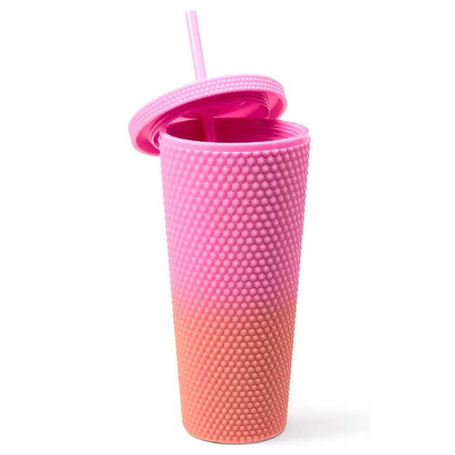 2024 Gradients Color Gym Insulated Water Bottle Plastic Water Bottle with Straw