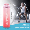 Factory Gradient Color BPA-Free 1L Fitness Outdoor Sports Water with Time Marked Large Plastic Incentive Water Bottle