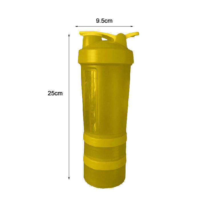 600Ml Wide Mouth Custom Gym Sports Bpa Free Plastic Shaker Water Bottle With Handle Capacity Scale