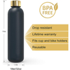 1L Motivational Water Bottle with Time Marker Reminder, BPA Free Frosted Tritan Plastic