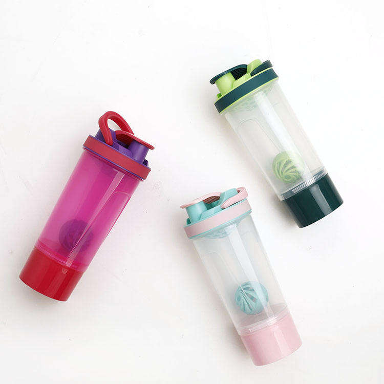 600Ml Tea Infuser Transparent Portable Fancy Custom Plastic Protein Shaker Bottle With Handle
