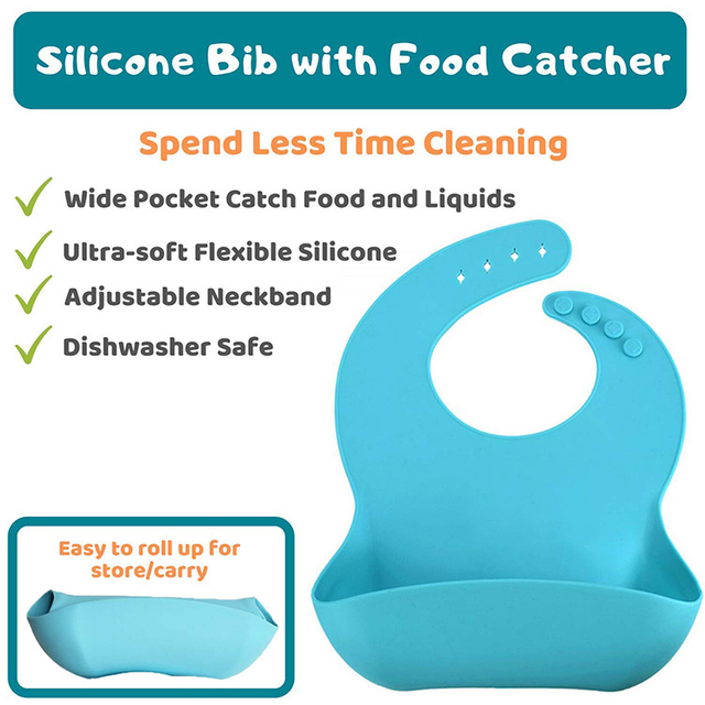 Perfect Baby Led Weaning Utensils Set Silicone Bibs Suction Divided Plate Spoons 3 PCS Silicone Baby Feeding Set
