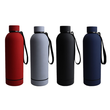 2024 New Tea Cup Black Colour with Filter Tea Cup Fruit Cup with Handle Rope Easy to Carry 500ML Stainless Steel Bottle