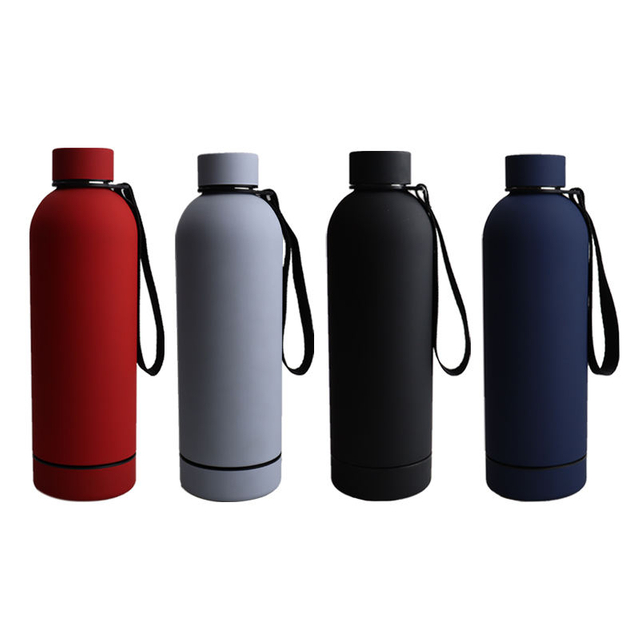 2024 New Tea Cup Black Colour with Filter Tea Cup Fruit Cup with Handle Rope Easy to Carry 500ML Stainless Steel Bottle