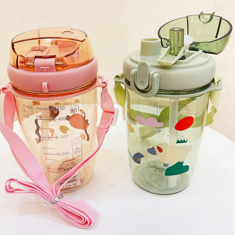 2024 New Bpa Free 650Ml Botella De Agua Ninos Cartoon Kid Drink Water Bottle With Straw
