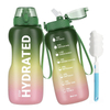 2L Wholesale Gradient Color Fitness Sports Motivational Water Bottle with Time Marker and Straw