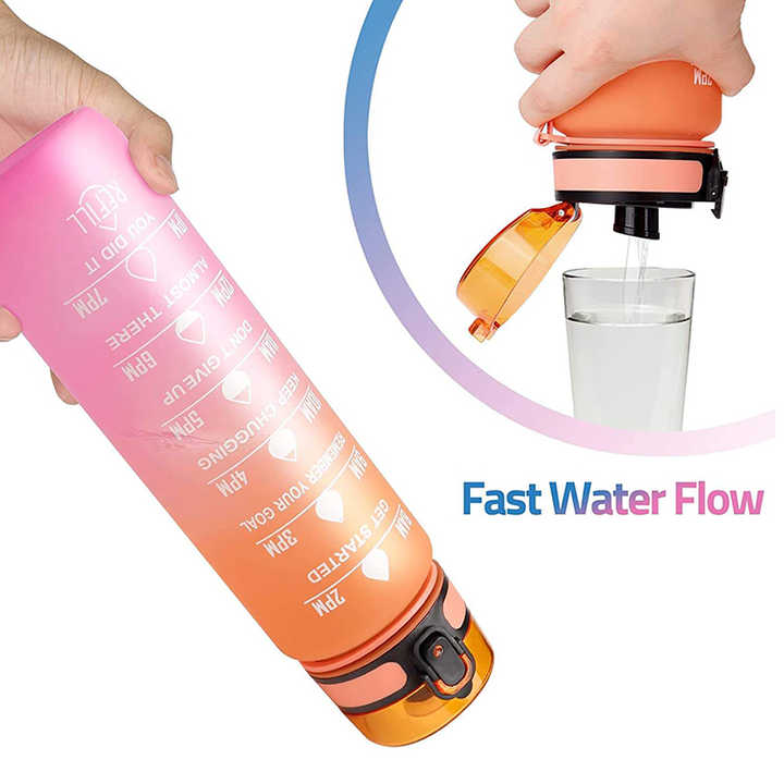 Customizable Clear Plastic Time Marker Water Bottle 1L Bottles