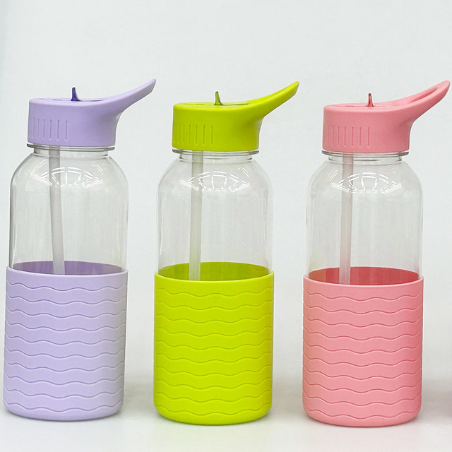 Large Capacity Fitness PETG Sports Water Bottle 1L Water Bottle with Straw Plastic Water Bottle