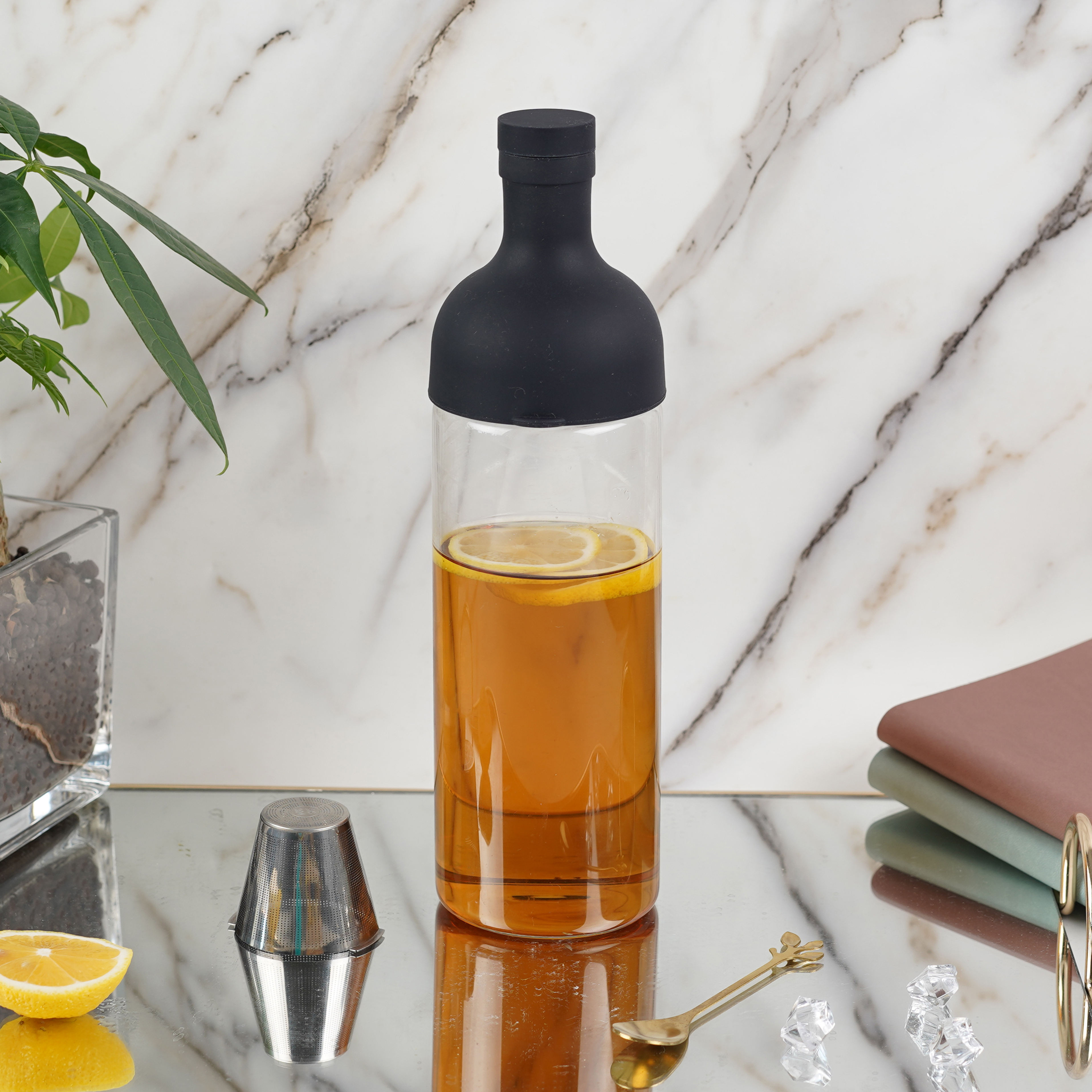750Ml Eco Friendly Clear Tea Glass Drinking Bottles Water Bottle High Borosilicate Material