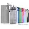 64 Oz Kid Costume Drink Plastic Sports Motivational Gym Water Bottle With Straw