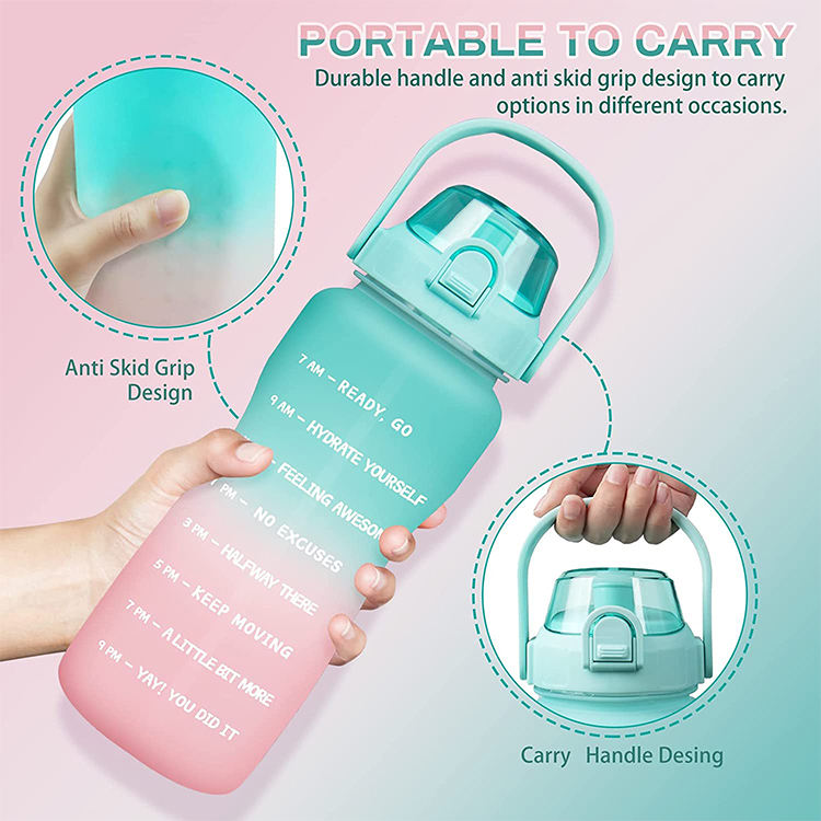 One Gallon Sport Portable Plastic Water Bottle Cheap Bpa Free Drinking Sports Bottle Wide Mouth Tritan Bottle With Scale