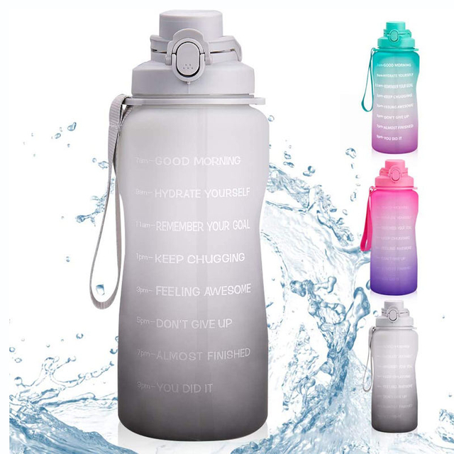 Large 75oz Motivational Water Bottle with Time Marker & Straw,Leakproof BPA Free Hydration Water Jug Ensure You Drink Water