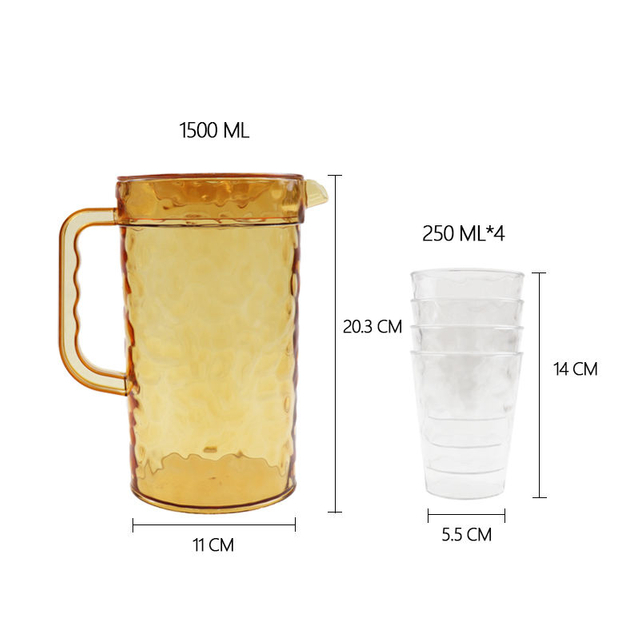 High Quality 1.5L Wide Mouth Transparent Plastic Water Cup Bottle Large Capacity With Handle