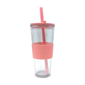 Custom logo 710ml Double Wall Plastic Cup Coffee Mug