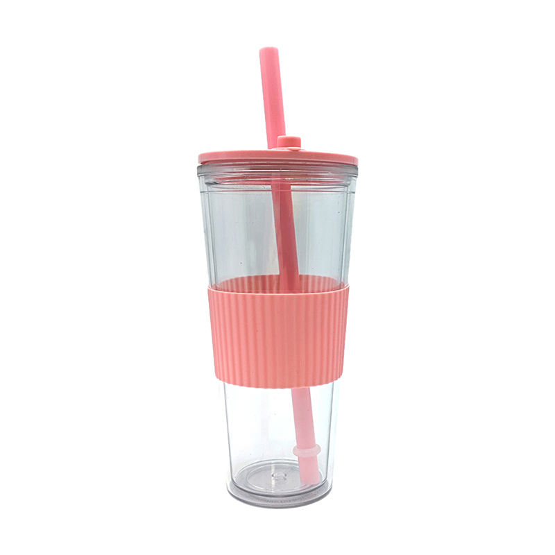 Custom logo 710ml Double Wall Plastic Cup Coffee Mug
