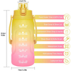 Large 1 Gallon Motivational Water Bottle with Paracord Handle & Removable Straw Leakproof Tritan BPA Free Fitness Sports Bottle