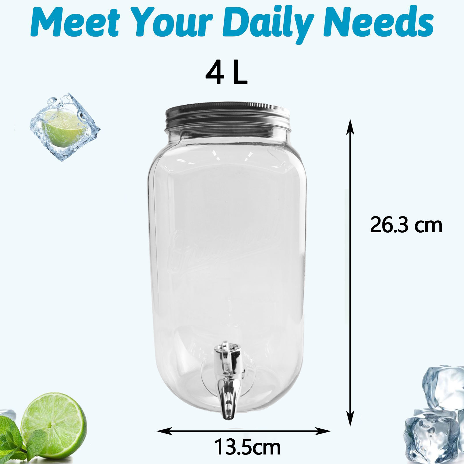 2024 New 4000ml Party Clear Plastic Drink Shot Water Dispensers Soda Beverage Juice Dispenser