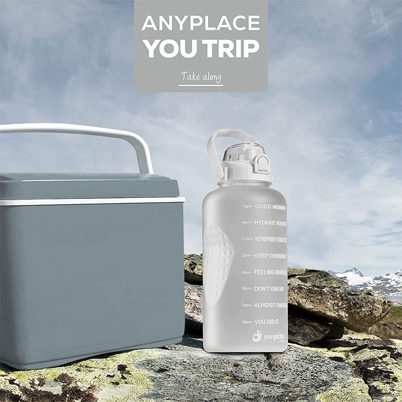 Top Seller 2200ml Plastic Half Gallon Water Bottle With Time Marker