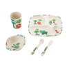 Five-piece Set Clear Design Natural Organic Bamboo Fiber Kids Tableware