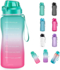 1 Gallon Water Bottle With Straw Time Marker Wide Mouth BPA-Free With Custom Logo for Fitness Large Gym Plastic Bottle