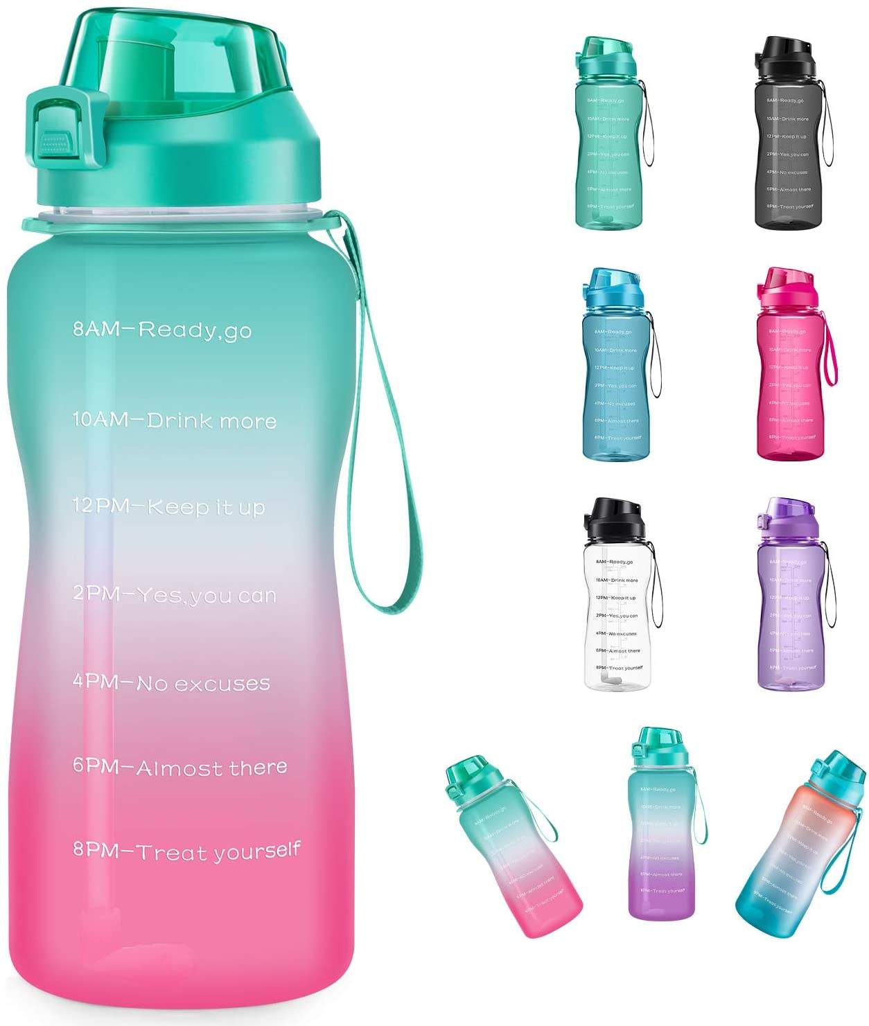 1 Gallon Water Bottle With Straw Time Marker Wide Mouth BPA-Free With Custom Logo for Fitness Large Gym Plastic Bottle