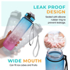 32oz 1L BPA Free Gym Custom Sport Motivational Plastic Water Bottle with Straw Time Marker Custom logo