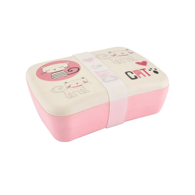 Compostable Colourful Bamboo Fiber School Lunch Box with Bamboo Lid