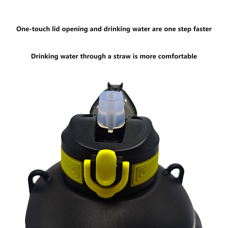 2.2L Big Size Transparent Wide Mouth Portable Motivatioanl Plastic Sports Gym Bottle Bottles With Straw