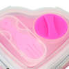 Silicone Bento Container BPA Free Food Storage Organizer Leakproof Heart Shape Lunch Box With Fork and Spoon